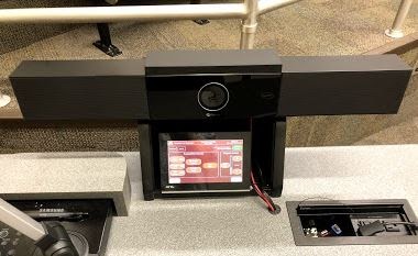Audio/Video bar installed on an instructor pedestal